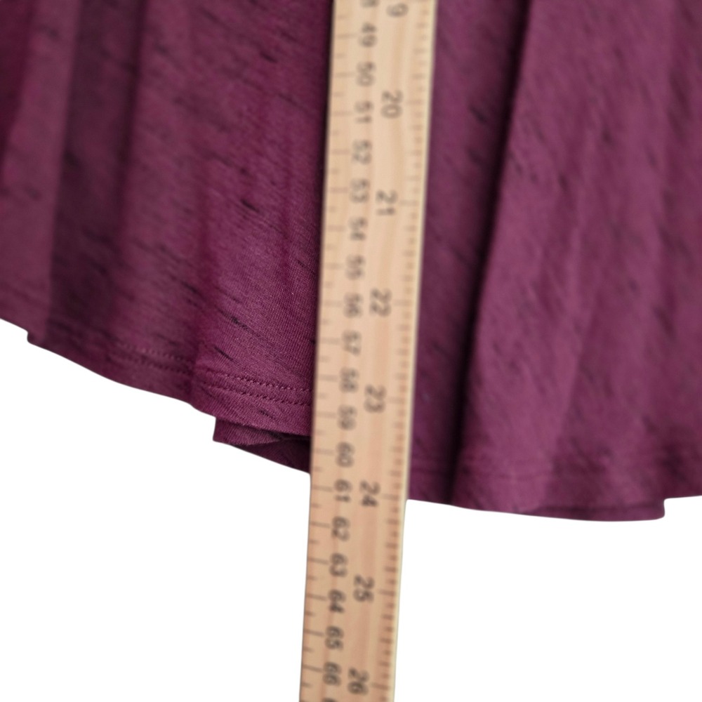 Max Studio Burgundy Slub Knit High-Low Skirt Boho Earthy Flowy Casual Womens M - Picture 6 of 8